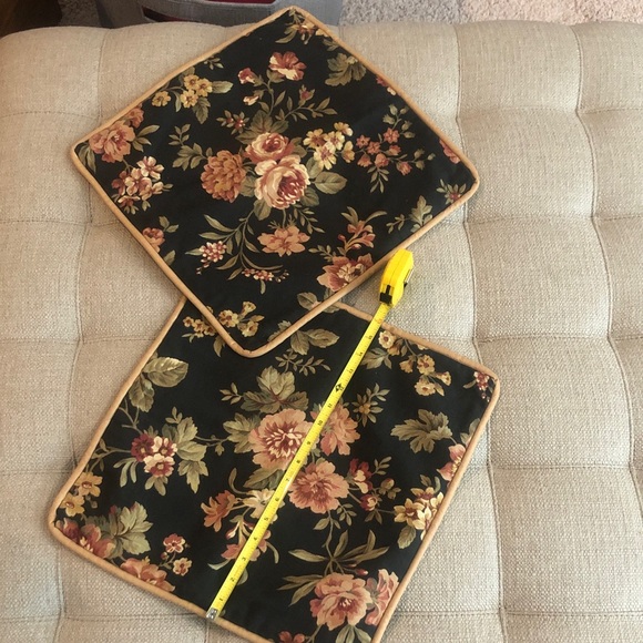 Floral Black and Tan/gold pillow Cushion Covers - Picture 1 of 7